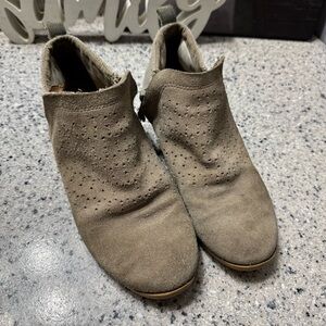 Toms Taupe Suede Ankle Booties